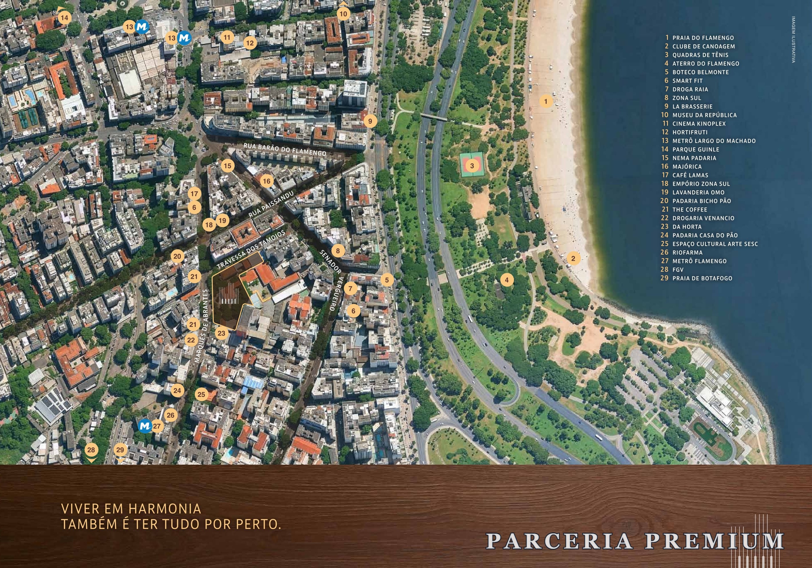 Mapa do entorno do Symphony Residences no Flamengo